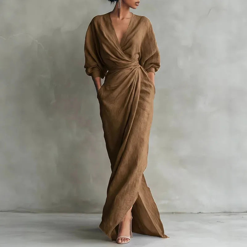 Draped Wrap Maxi Dress for Women | Nara & Co Nara & Co. | Elegant Occasion Dresses for Women Draped Wrap Maxi Dress for Women | Nara & Co Nara & Co. | Elegant Occasion Dresses for Women