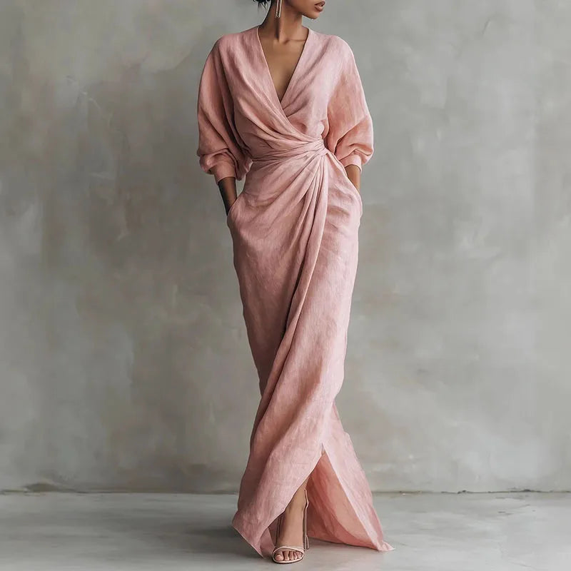 formal gown dresses pakistani Plus Size Chevron Print Wrap Maxi Dress | $38 main image 0